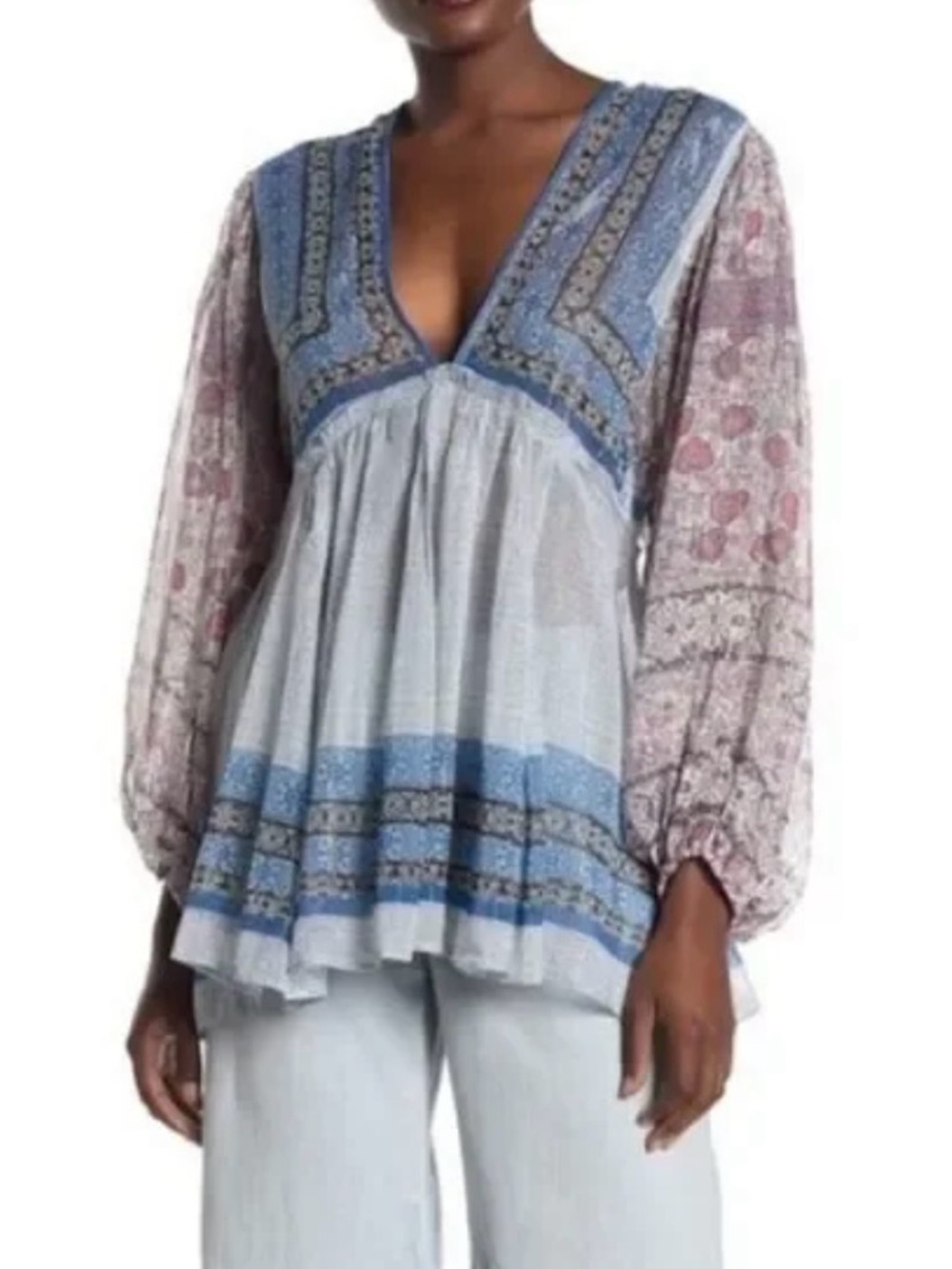 Free People Aliyah Printed Tunic Medium